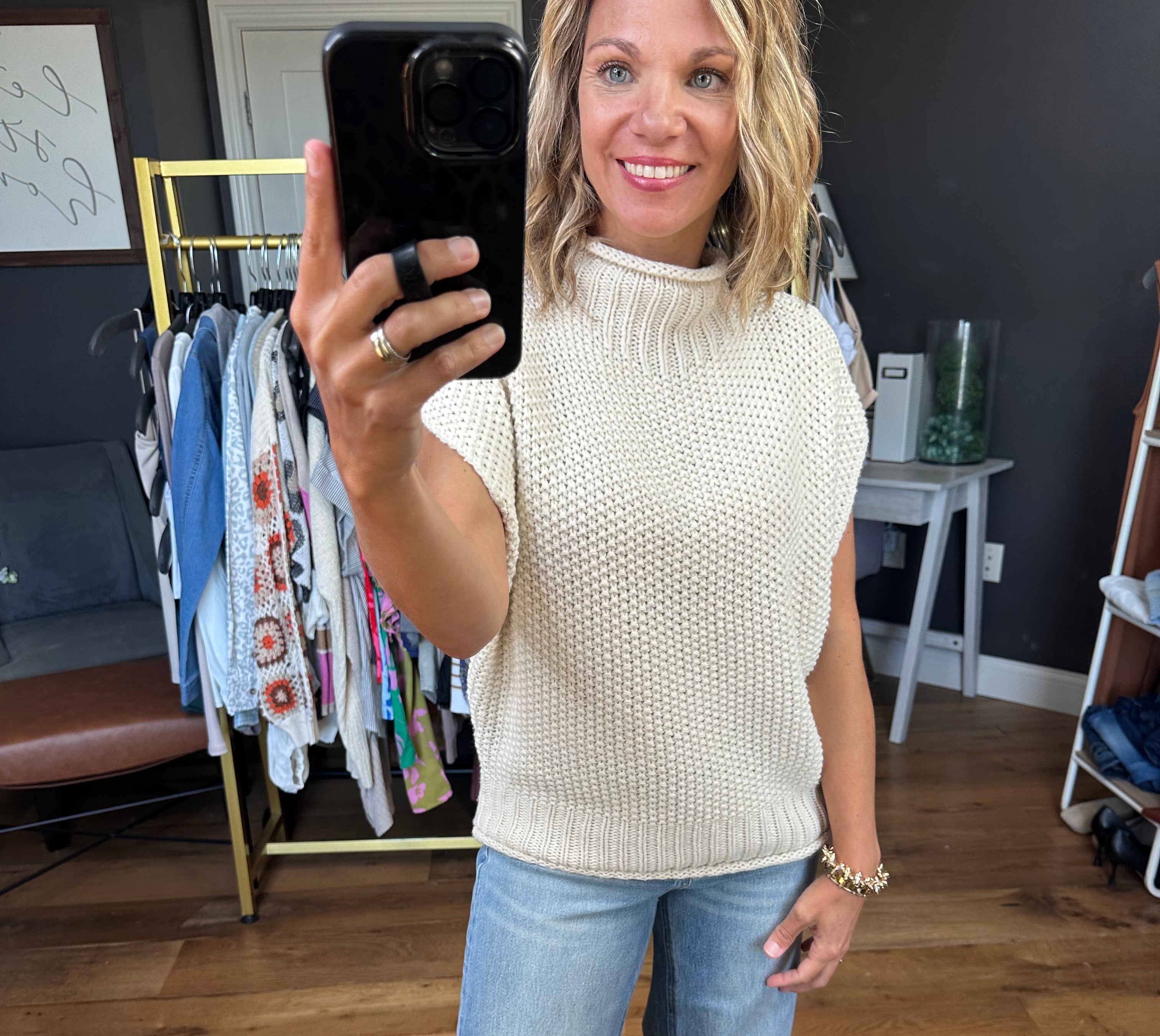 Take Me Out Mock-Neck Sleeveless Sweater - Multiple Options-Sweaters-She & Sky-Anna Kaytes Boutique, Women's Fashion Boutique in Grinnell, Iowa