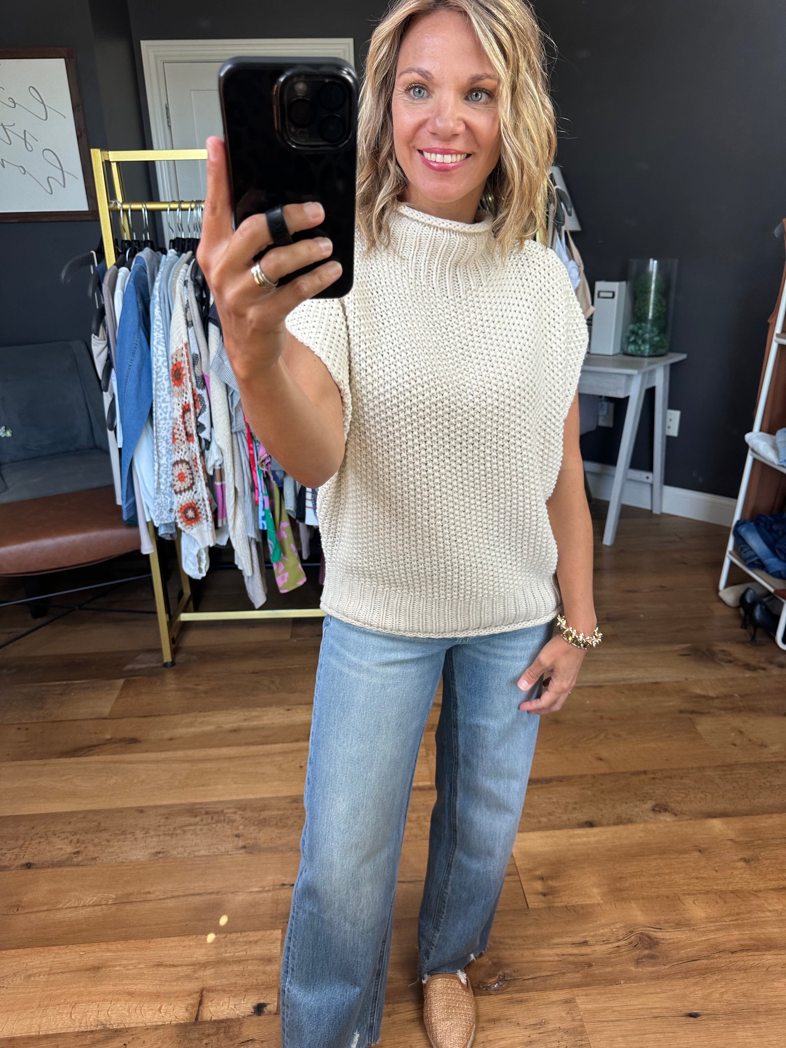 Take Me Out Mock-Neck Sleeveless Sweater - Multiple Options-Sweaters-She & Sky-Anna Kaytes Boutique, Women's Fashion Boutique in Grinnell, Iowa