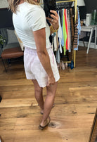 Any Way Possible High-Waisted Paper Bag Shorts - Lavender-Shorts-Skies Are Blue 93928-Anna Kaytes Boutique, Women's Fashion Boutique in Grinnell, Iowa