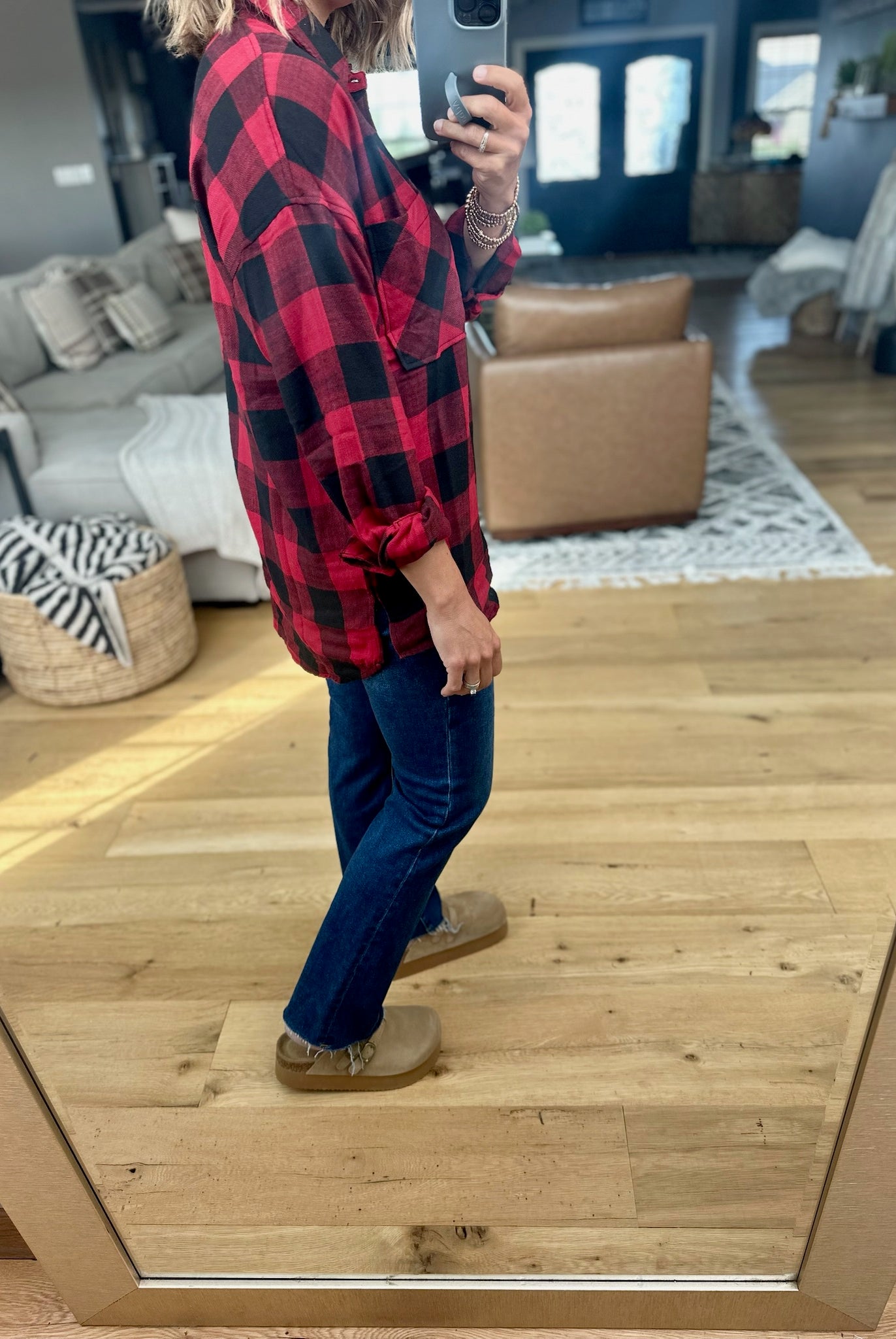 Find My Way Plaid Button-Down Top-Be Cool-Anna Kaytes Boutique, Women's Fashion Boutique in Grinnell, Iowa