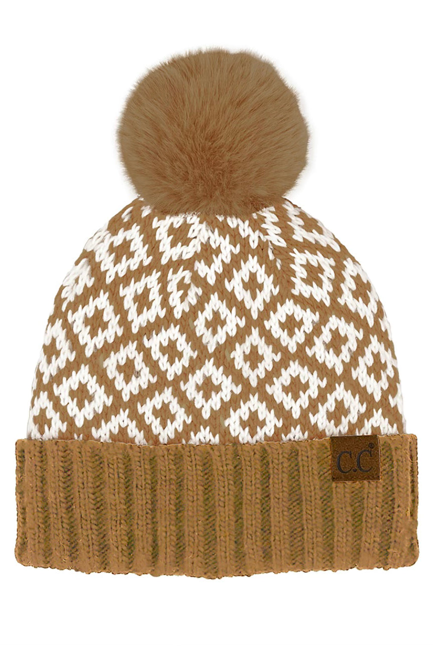CC Diamond Pom Pom Beanie- Multiple Options-Hats-Joia HTE-0022-Anna Kaytes Boutique, Women's Fashion Boutique in Grinnell, Iowa