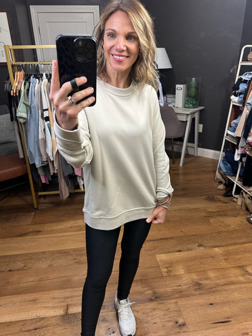 The Right Time Crewneck Sweatshirt - Light Grey-Mono B MTR705-Anna Kaytes Boutique, Women's Fashion Boutique in Grinnell, Iowa
