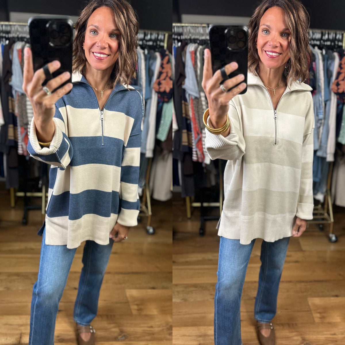 Moving On Oversized Zip-Up Knit-Sweaters-By Together-Anna Kaytes Boutique, Women's Fashion Boutique in Grinnell, Iowa