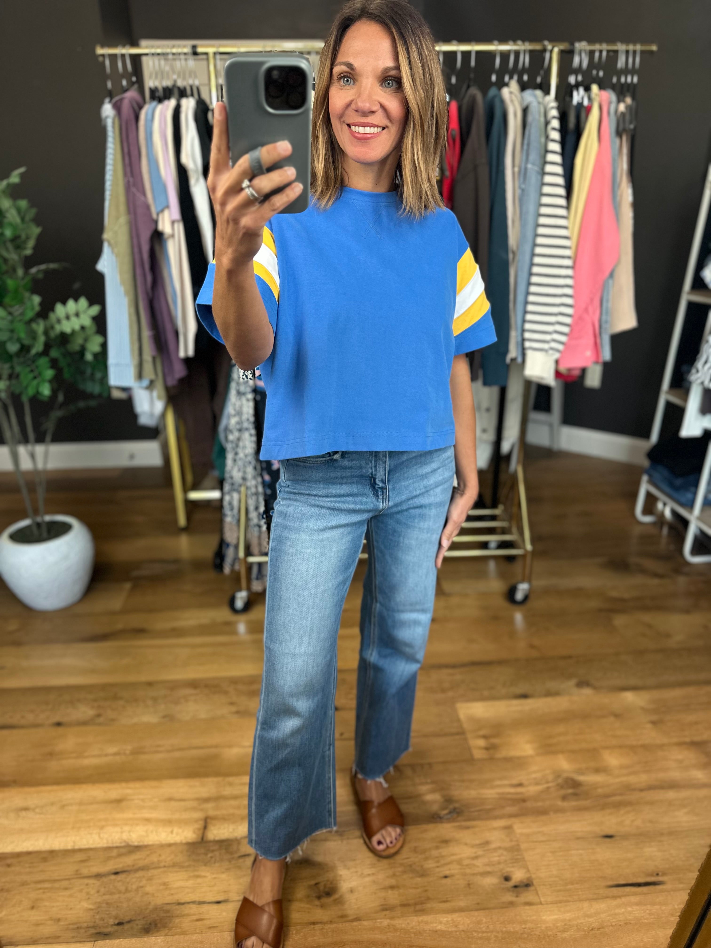 The Aleah High-Rise Slim Wide Crop Denim-Jeans-Flying Monkey-Anna Kaytes Boutique, Women's Fashion Boutique in Grinnell, Iowa