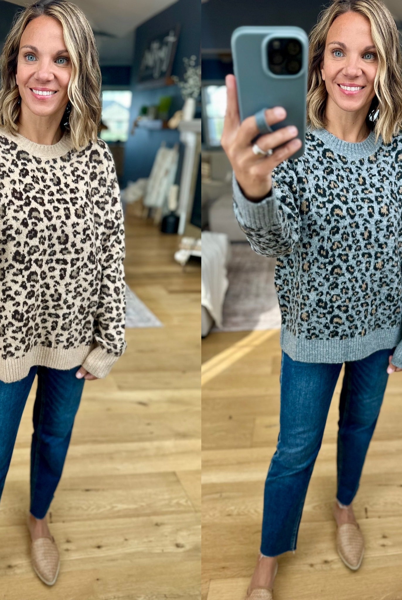 On The Way Animal Print Crew Sweater-Wishlist-Anna Kaytes Boutique, Women's Fashion Boutique in Grinnell, Iowa