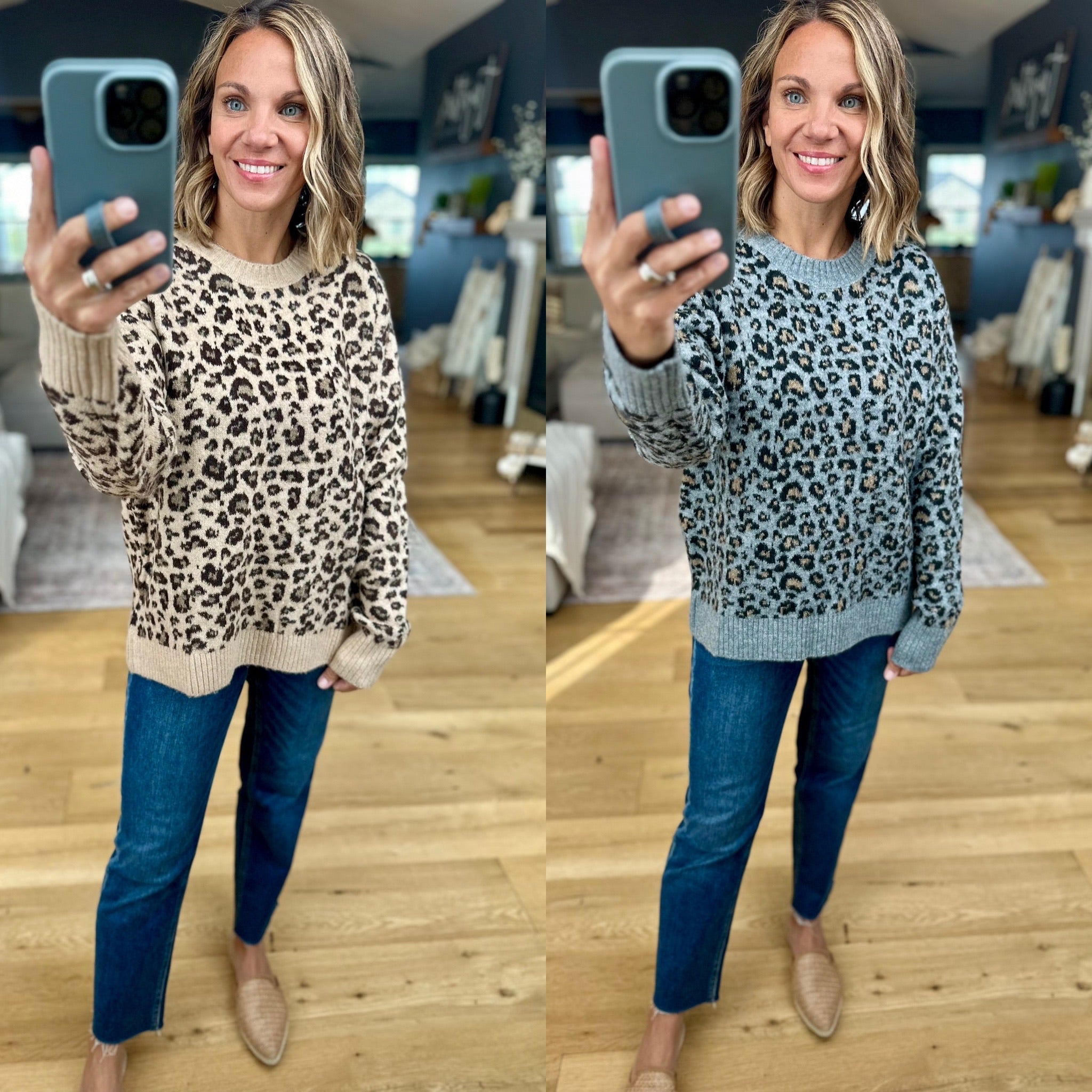 On The Way Animal Print Crew Sweater-Wishlist-Anna Kaytes Boutique, Women's Fashion Boutique in Grinnell, Iowa