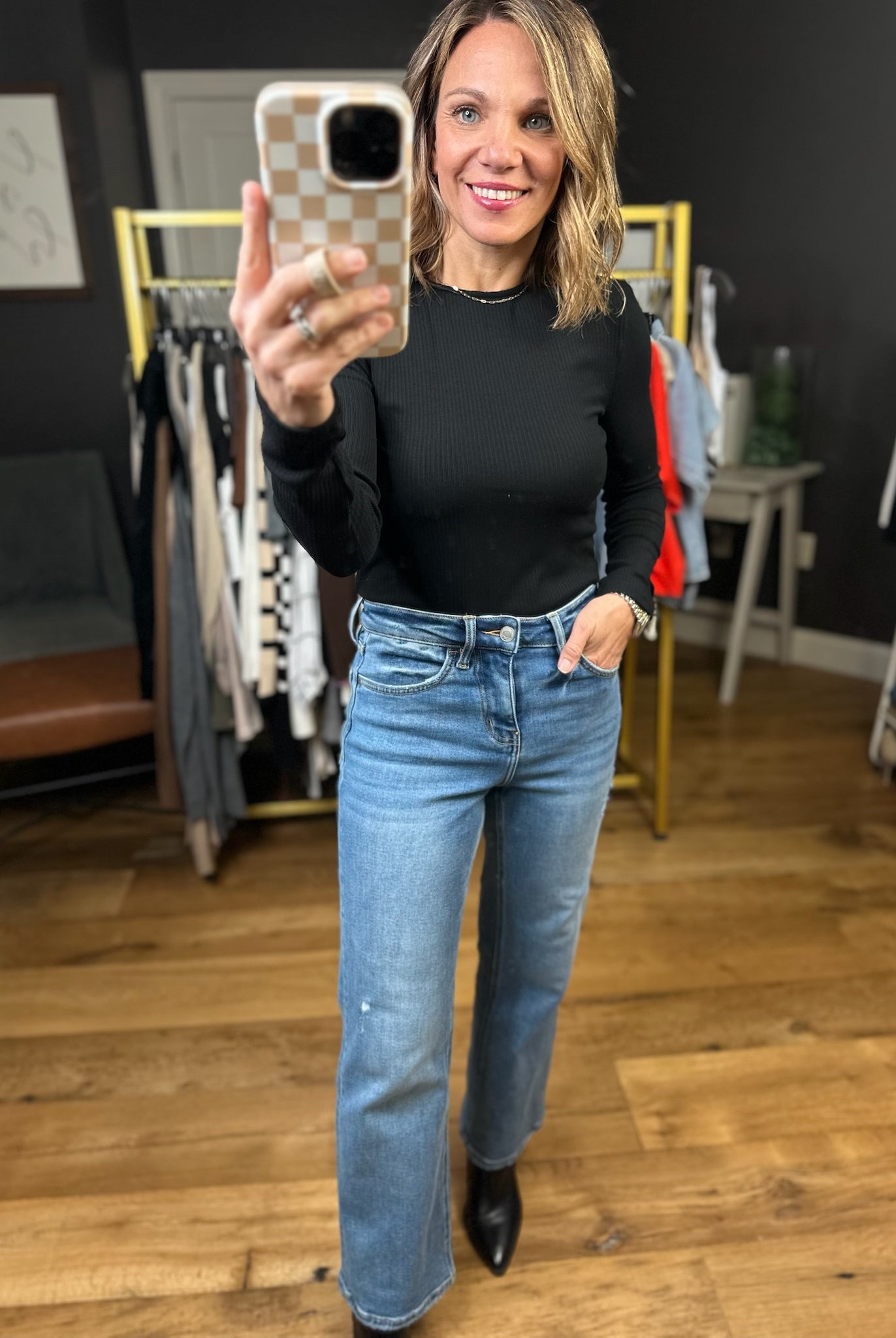 The Miley High Rise Ankle Slim Wide Leg Denim-Vervet-Anna Kaytes Boutique, Women's Fashion Boutique in Grinnell, Iowa