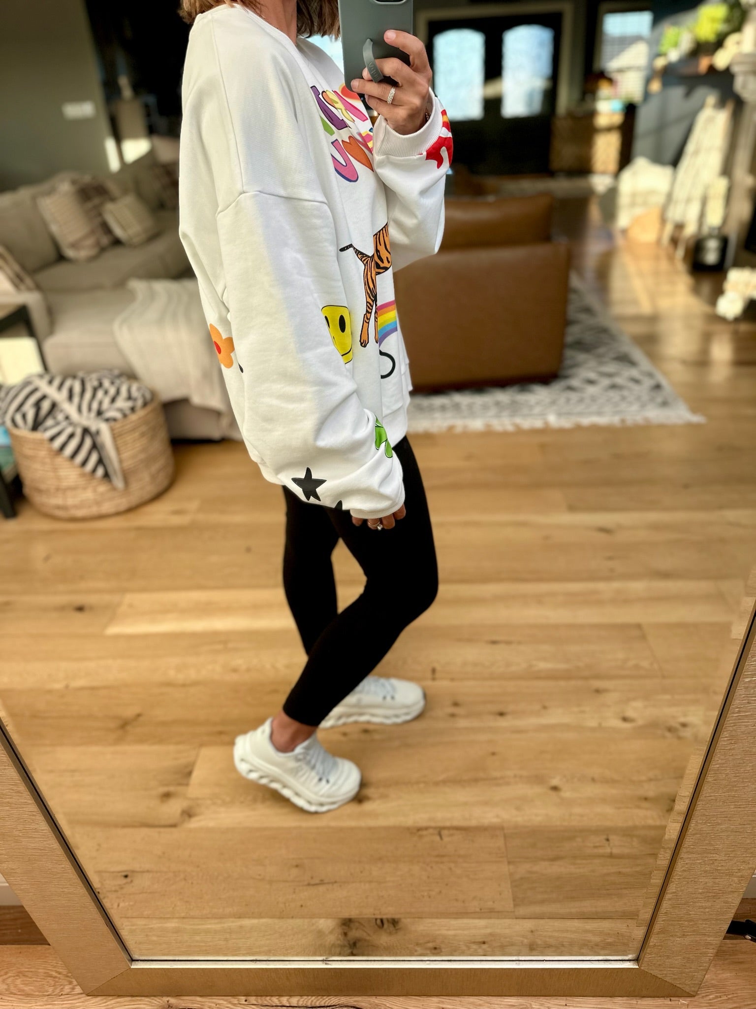 Somebody Loves You Graphic Print Crewneck-Bucketlist-Anna Kaytes Boutique, Women's Fashion Boutique in Grinnell, Iowa
