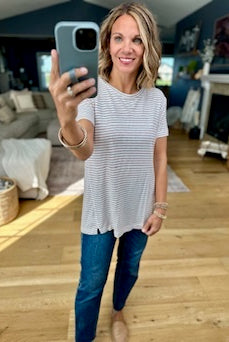 Back To The Basics Striped Tee-Be Cool-Anna Kaytes Boutique, Women's Fashion Boutique in Grinnell, Iowa