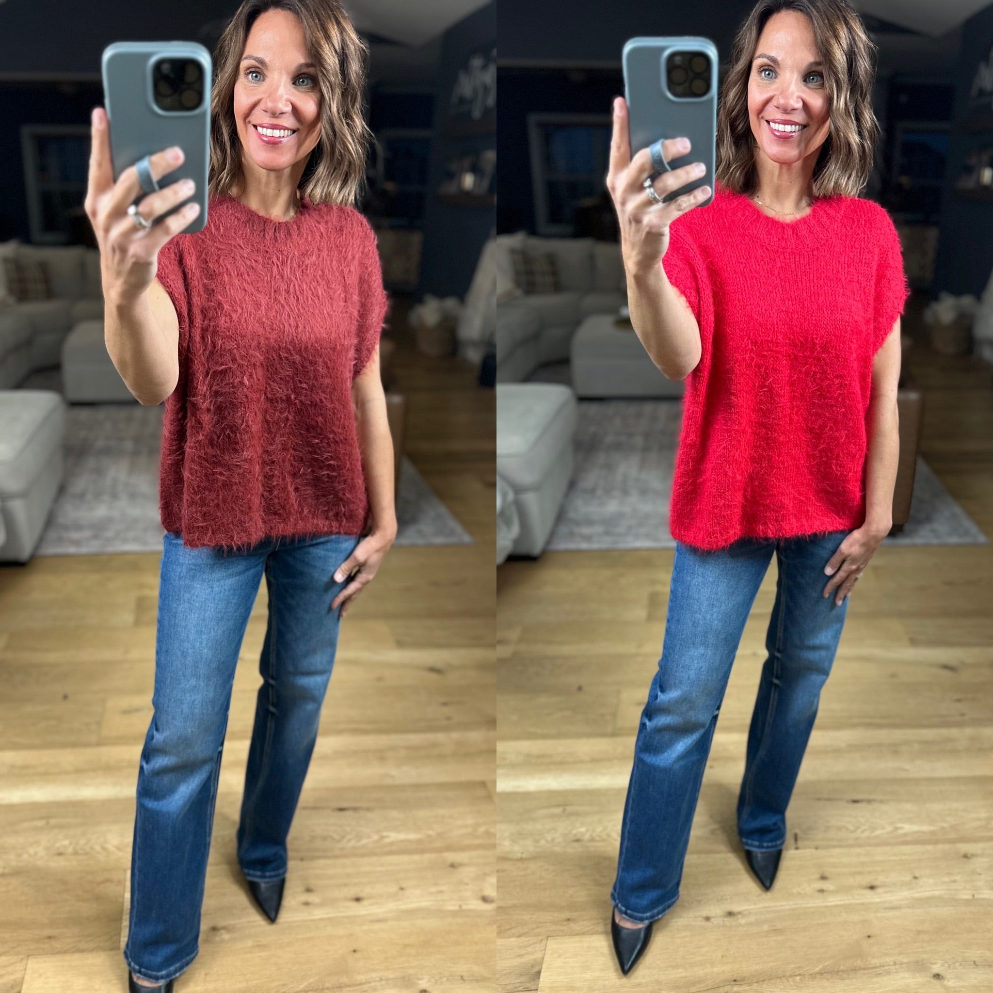 No Rush Short Sleeve Bow-Back Sweater-Sweaters-Wishlist-Anna Kaytes Boutique, Women's Fashion Boutique in Grinnell, Iowa