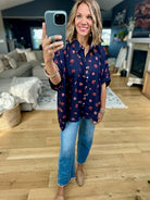 How Fall Feels Floral Oversized Button Down Top-Easel-Anna Kaytes Boutique, Women's Fashion Boutique in Grinnell, Iowa