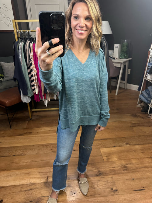 Better Than Before Heathered V-Neck Top - Multiple Options-Cherish T23953-Anna Kaytes Boutique, Women's Fashion Boutique in Grinnell, Iowa