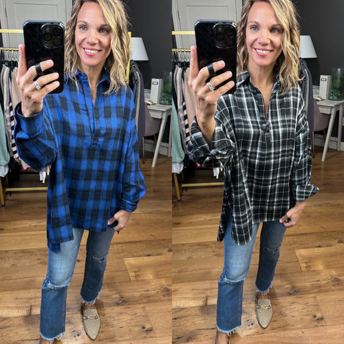 To Be True Plaid Tunic Top - Multiple Options-Aemi & Co 8208cn-Anna Kaytes Boutique, Women's Fashion Boutique in Grinnell, Iowa