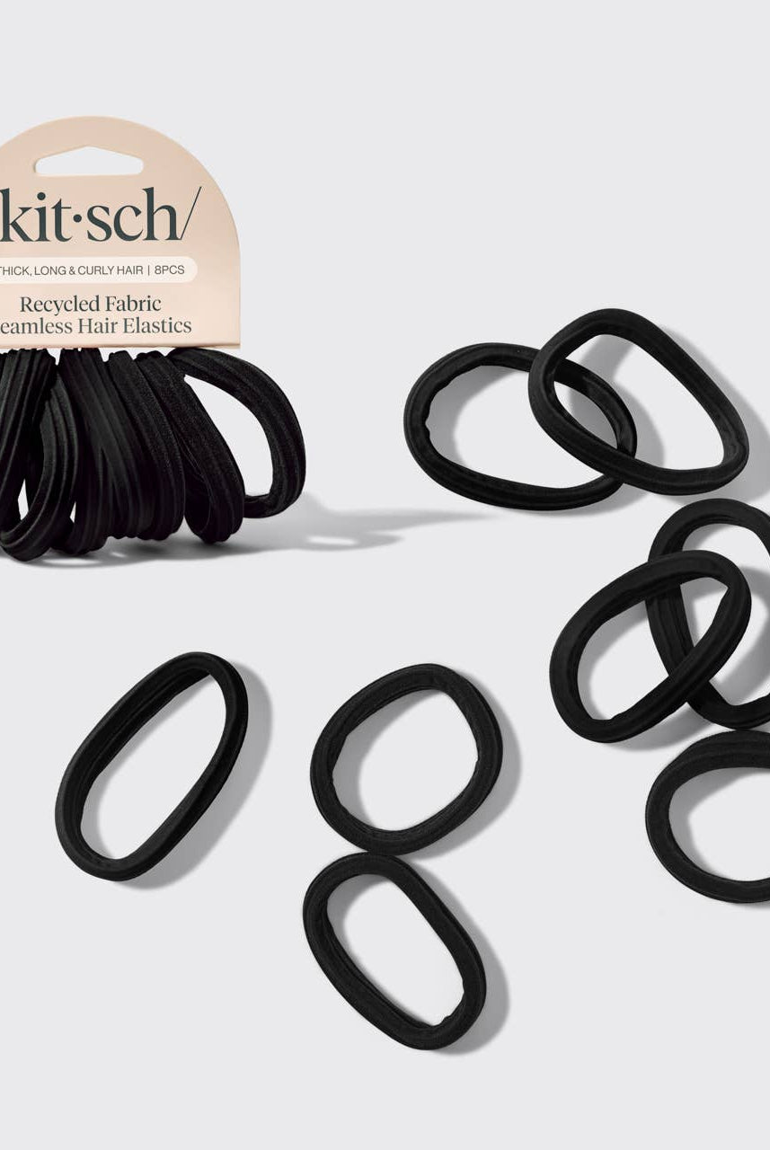 Recycled Seamless Hair Elastics 8pc Set- Black-KITSCH-Anna Kaytes Boutique, Women's Fashion Boutique in Grinnell, Iowa