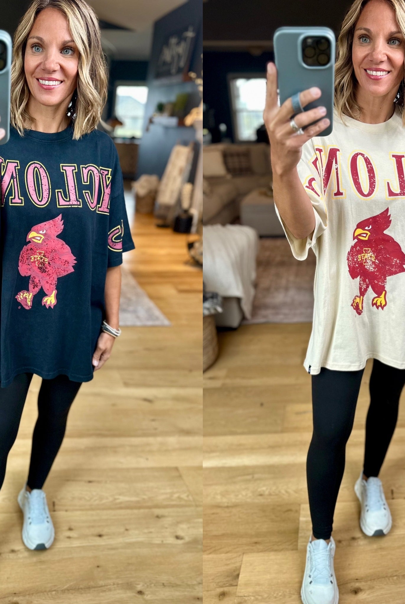 Cyclones Oversized Tee - Two color options-Gameday Social-Anna Kaytes Boutique, Women's Fashion Boutique in Grinnell, Iowa