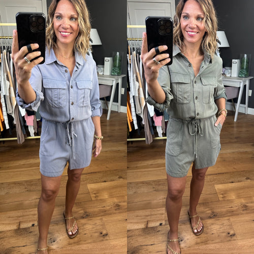 New Beginnings Utility Romper - Multiple Options-Easel-Anna Kaytes Boutique, Women's Fashion Boutique in Grinnell, Iowa