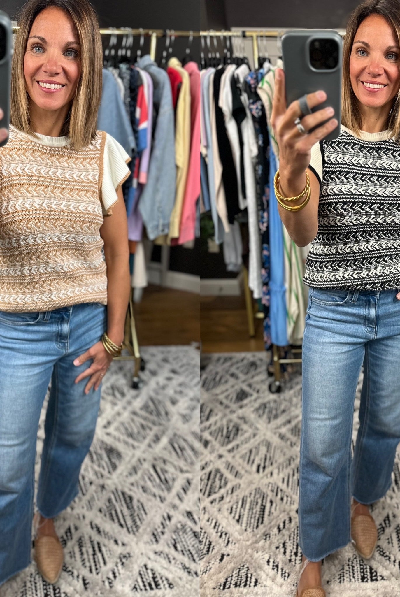 Greatest Moments Flutter Sleeve Knit Top-Short Sleeves-Skies Are Blue-Anna Kaytes Boutique, Women's Fashion Boutique in Grinnell, Iowa