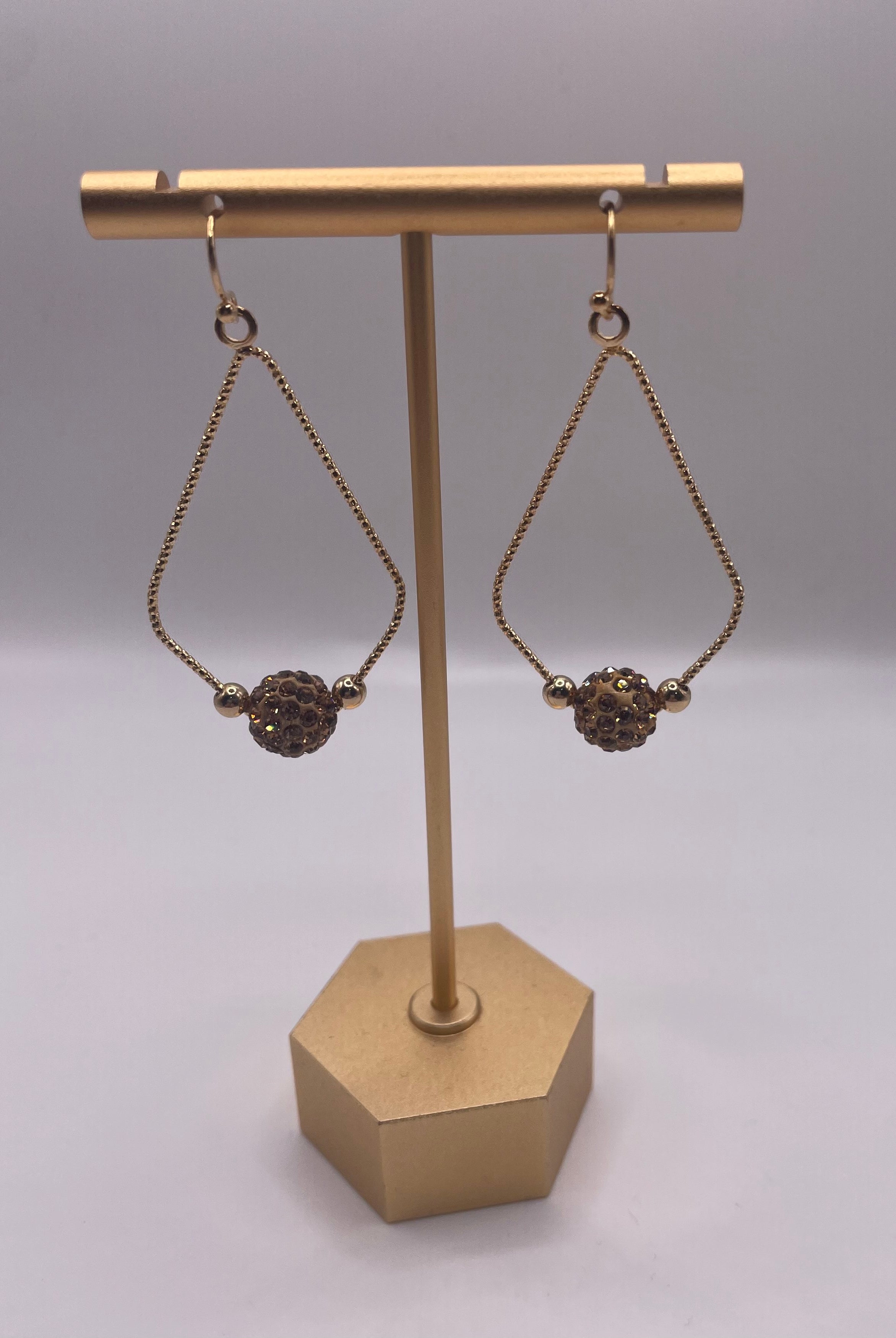 Jazzy Gold Beaded Earrings-Earrings-Anna Kaytes Boutique-Anna Kaytes Boutique, Women's Fashion Boutique in Grinnell, Iowa