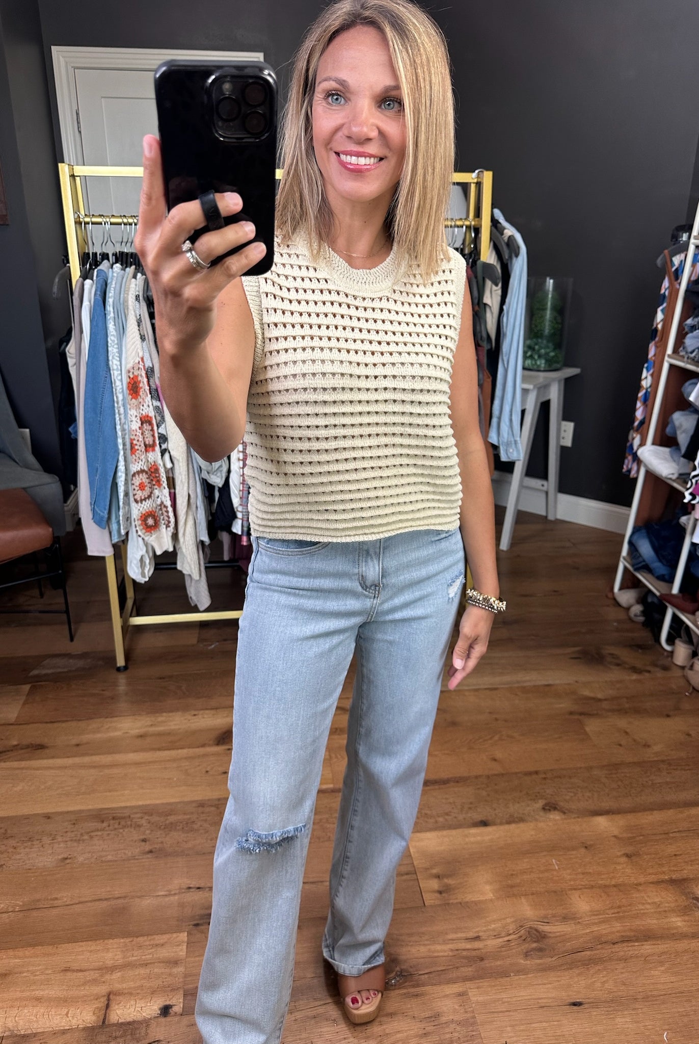 In True Comfort Crochet Knit Top - Multiple Options-Short Sleeves-By together W1459-Anna Kaytes Boutique, Women's Fashion Boutique in Grinnell, Iowa