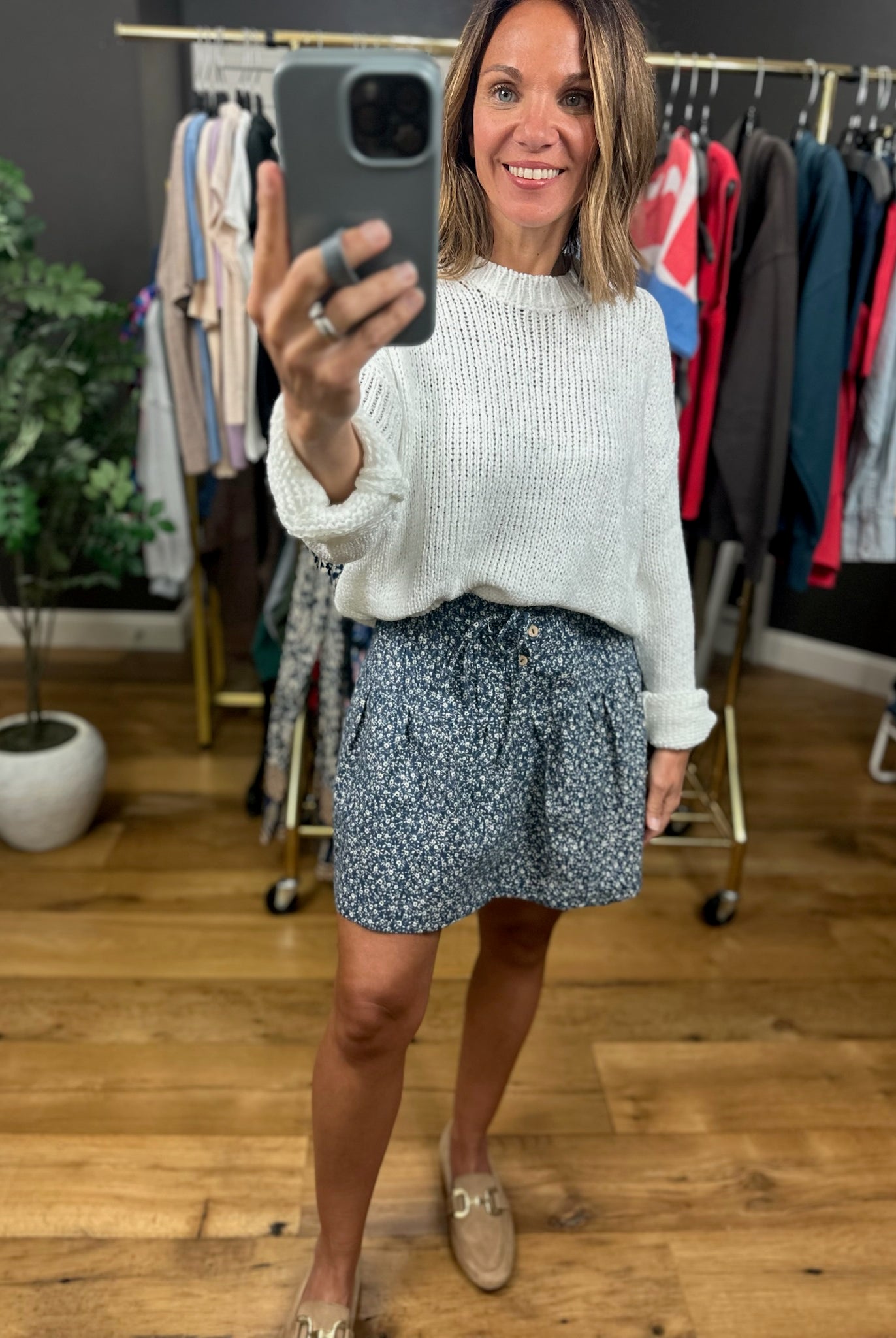 Kind Of Love Ditsy Floral Flare Mini Skort-Dresses-Anniewear-Anna Kaytes Boutique, Women's Fashion Boutique in Grinnell, Iowa