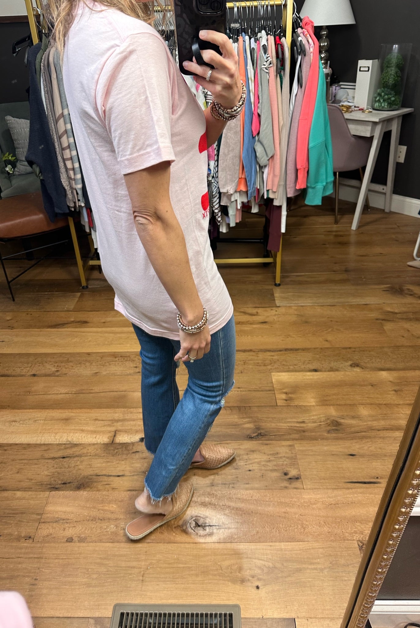 LOVE You More Graphic Tee - Pale Pink/Red-Graphic Tees-Prickly Pear Texas-Anna Kaytes Boutique, Women's Fashion Boutique in Grinnell, Iowa