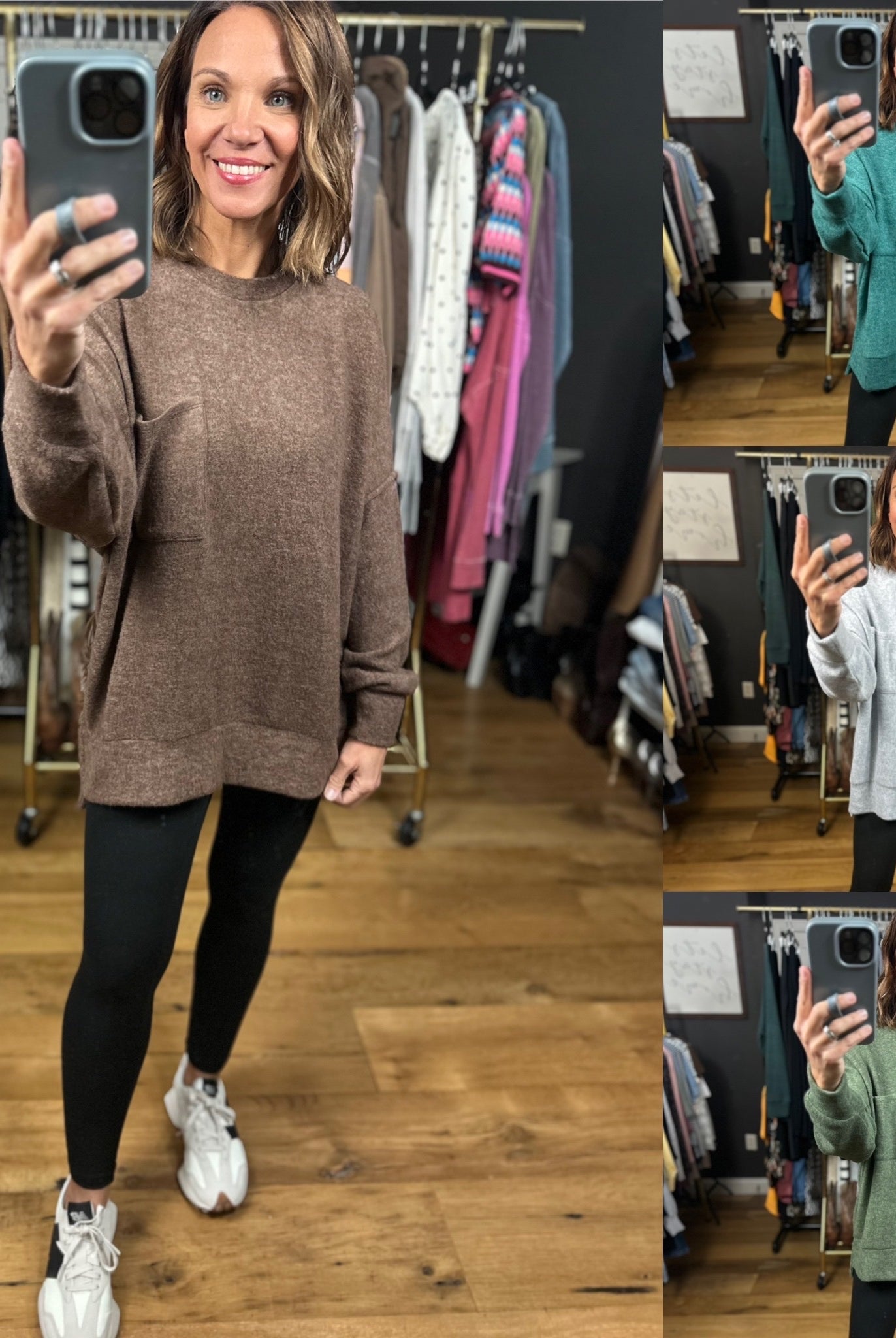 Home Stretch Hi-Low Pocket Top-Sweaters-Zenana-Anna Kaytes Boutique, Women's Fashion Boutique in Grinnell, Iowa