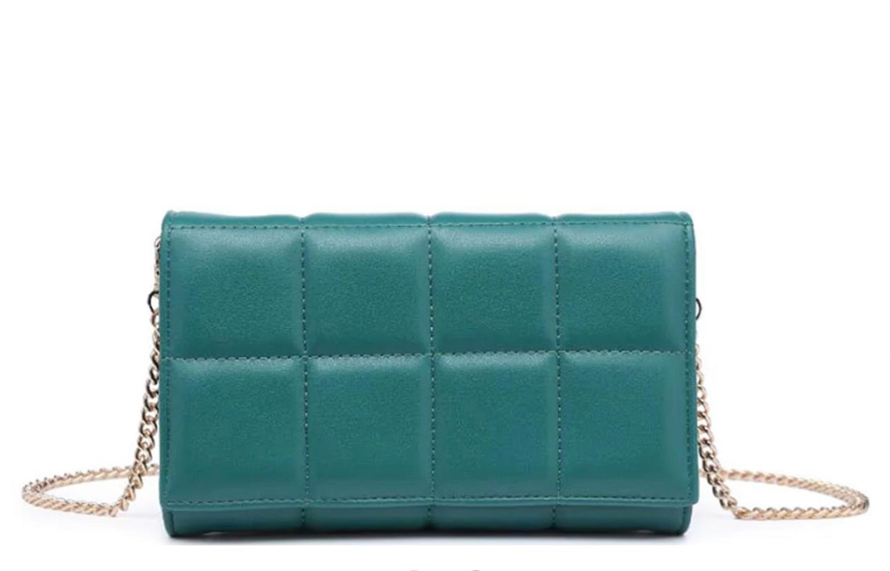 Emerald Quilted Crossbody Bag-Handbags-Joia 32220-UE-Anna Kaytes Boutique, Women's Fashion Boutique in Grinnell, Iowa
