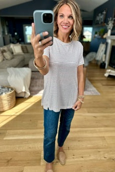 Back To The Basics Striped Tee-Be Cool-Anna Kaytes Boutique, Women's Fashion Boutique in Grinnell, Iowa
