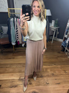 Perfectly You Pleated Midi Skirt - Blush-Skirts-Skies Are Blue 52766-Anna Kaytes Boutique, Women's Fashion Boutique in Grinnell, Iowa
