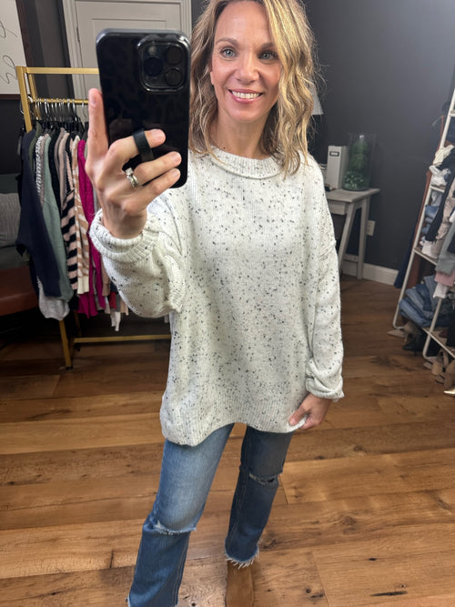 Just My Type Speckled Knit Sweater - Ivory-Miracle F133-Anna Kaytes Boutique, Women's Fashion Boutique in Grinnell, Iowa