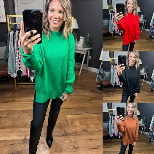 Quick Decision Ribbed Sweater With Side-Slit Detail - Multiple Options-Miracle F135-Anna Kaytes Boutique, Women's Fashion Boutique in Grinnell, Iowa