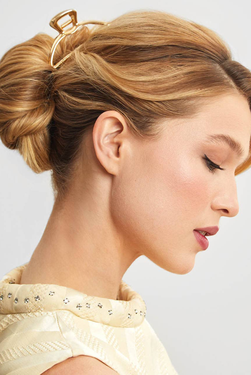 Open Shape Claw Clip - Gold-Hair Accessories-KITSCH-Anna Kaytes Boutique, Women's Fashion Boutique in Grinnell, Iowa