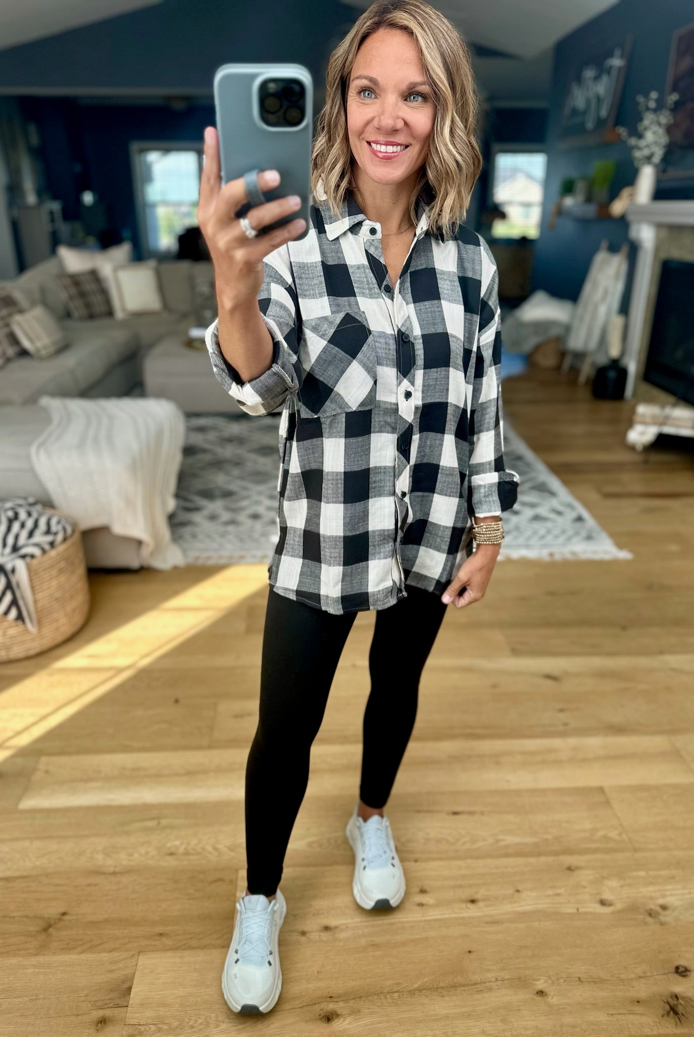 Find My Way Plaid Button-Down Top-Be Cool-Anna Kaytes Boutique, Women's Fashion Boutique in Grinnell, Iowa