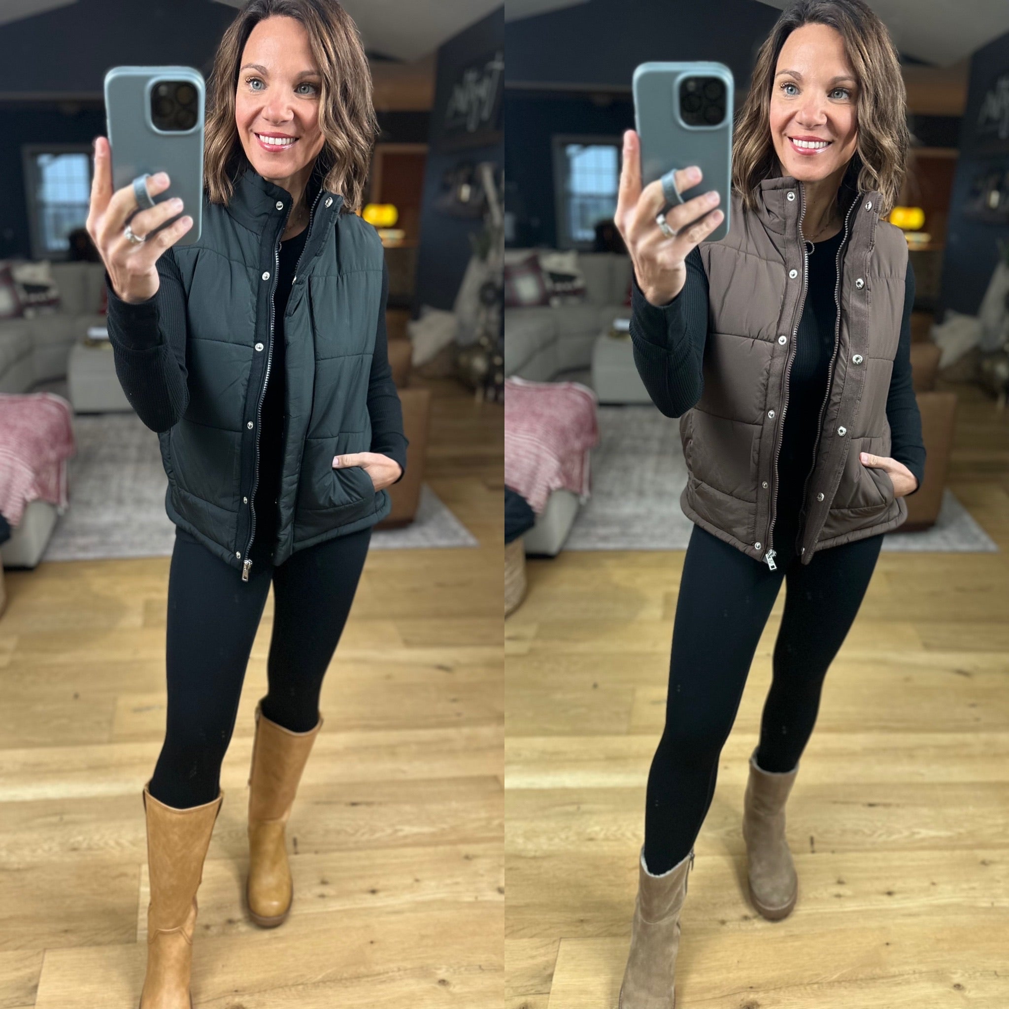 The Peyton Puffer Vest-Sweaters-Zenana-Anna Kaytes Boutique, Women's Fashion Boutique in Grinnell, Iowa