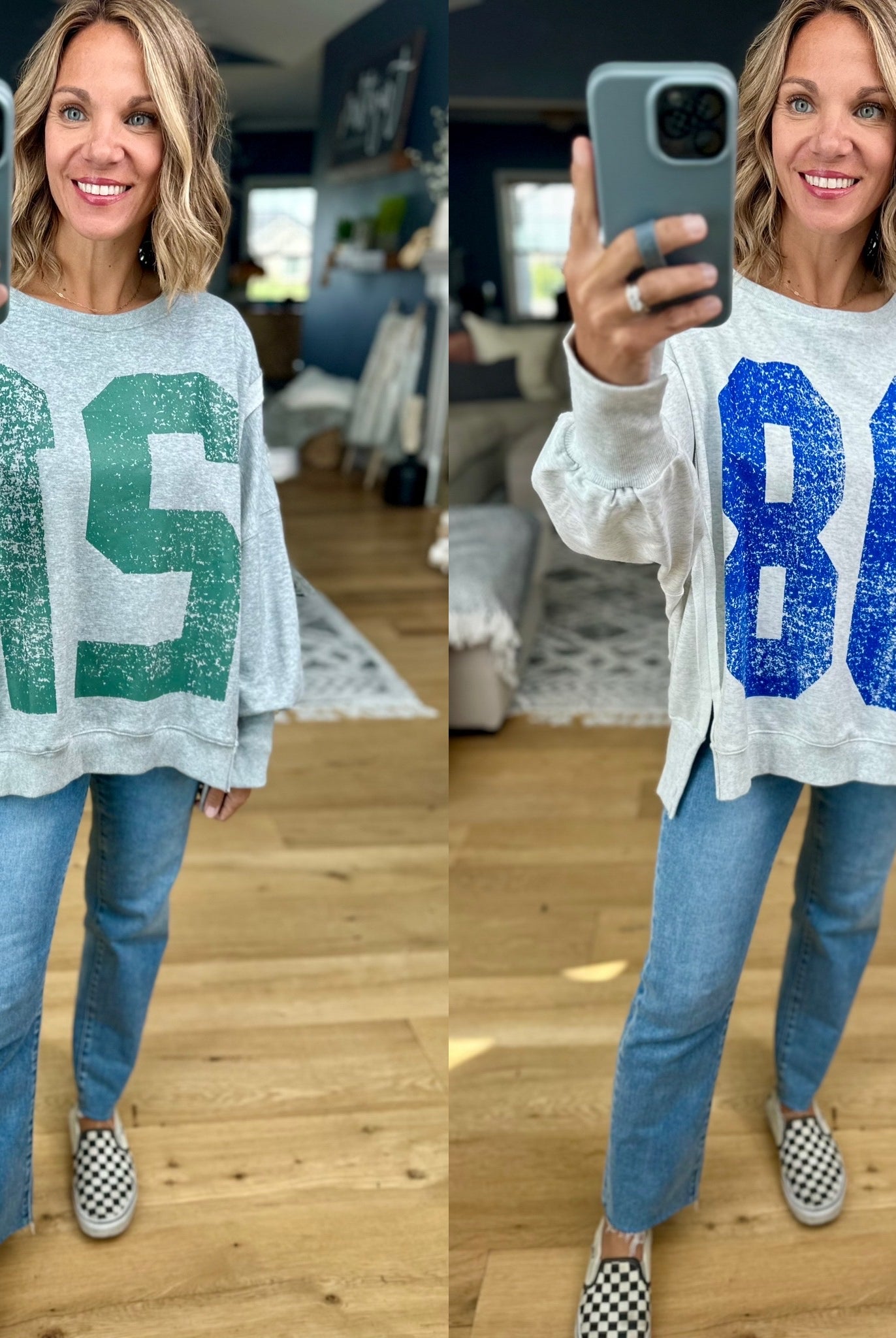 Varsity Crew Sweatshirt-Eesome-Anna Kaytes Boutique, Women's Fashion Boutique in Grinnell, Iowa