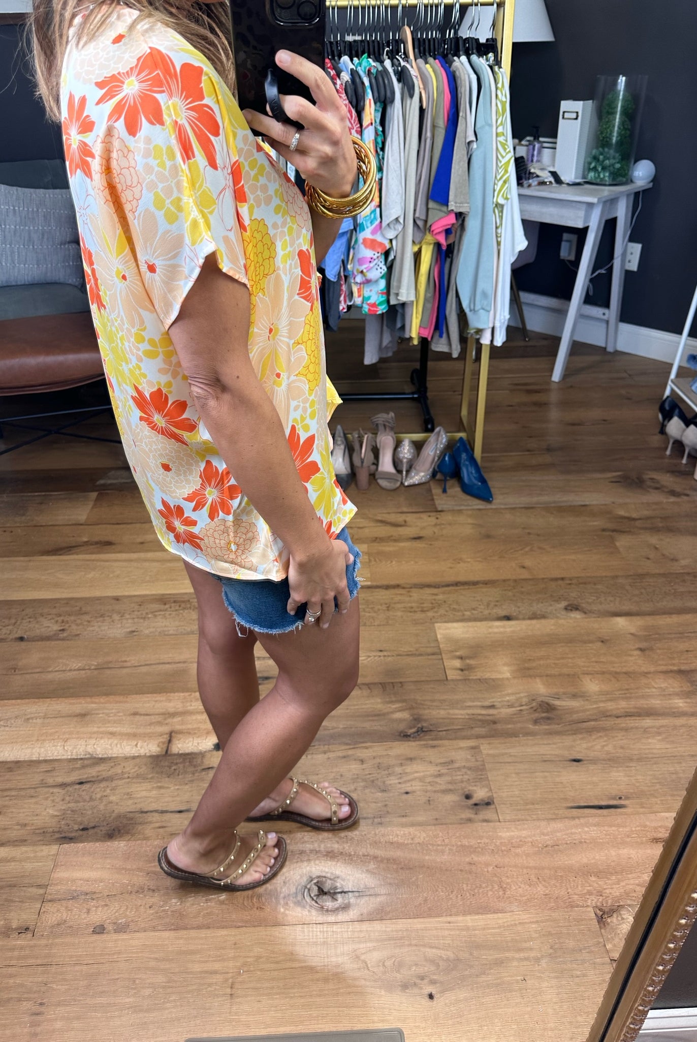 Feeling Bold Floral Top With Flutter Detail - Multiple Options-Short Sleeves-Entro 7002-Anna Kaytes Boutique, Women's Fashion Boutique in Grinnell, Iowa