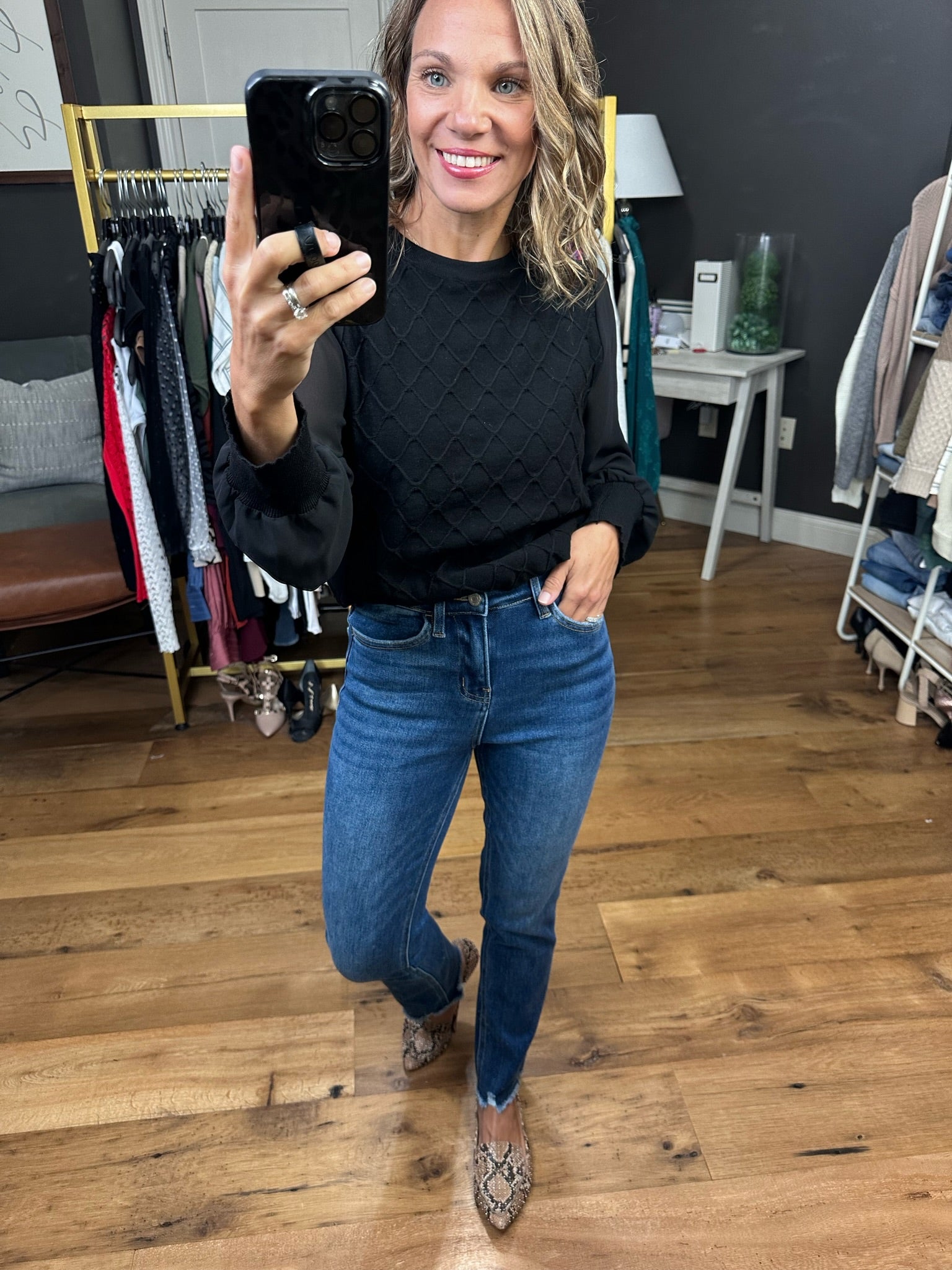 The Taylor High-Rise Stretch Slim Straight Denim-Jeans-Vervet T5911-Anna Kaytes Boutique, Women's Fashion Boutique in Grinnell, Iowa