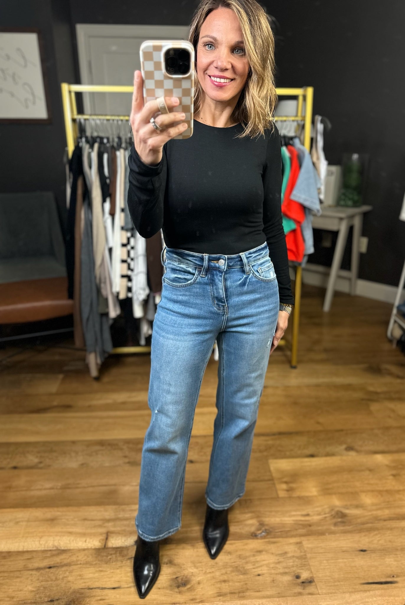 The Miley High Rise Ankle Slim Wide Leg Denim-Vervet-Anna Kaytes Boutique, Women's Fashion Boutique in Grinnell, Iowa