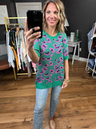 My Specialty Short Sleeve Knit - Green-Short Sleeves-Entro-Anna Kaytes Boutique, Women's Fashion Boutique in Grinnell, Iowa