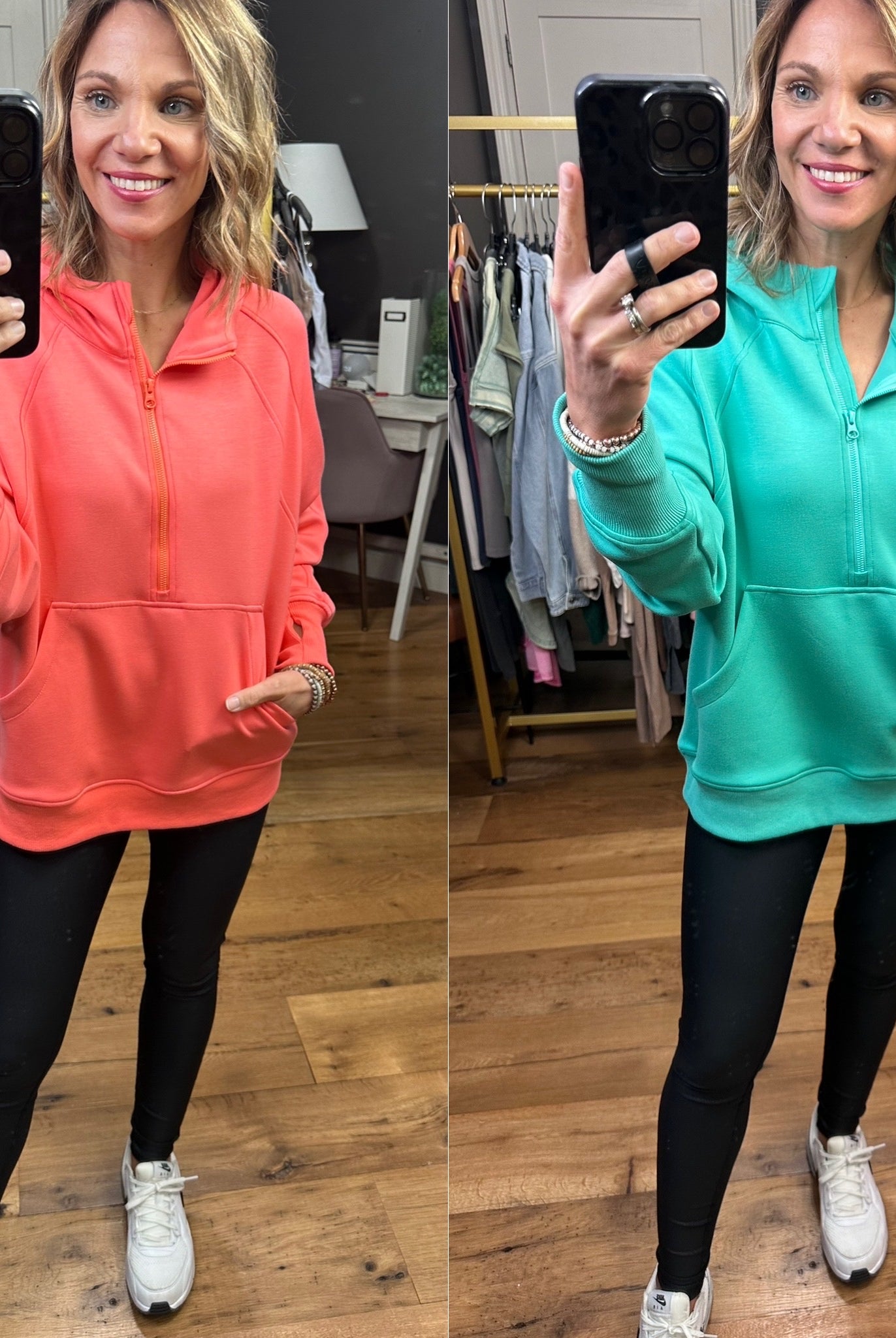 Later On Scuba 1/4 Zip Hoodie - Multiple Options-Hoodies-Yelete TP2514-Anna Kaytes Boutique, Women's Fashion Boutique in Grinnell, Iowa