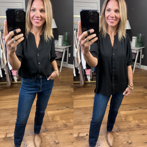Better In Time Button-Down Top - Black-Entro-Anna Kaytes Boutique, Women's Fashion Boutique in Grinnell, Iowa