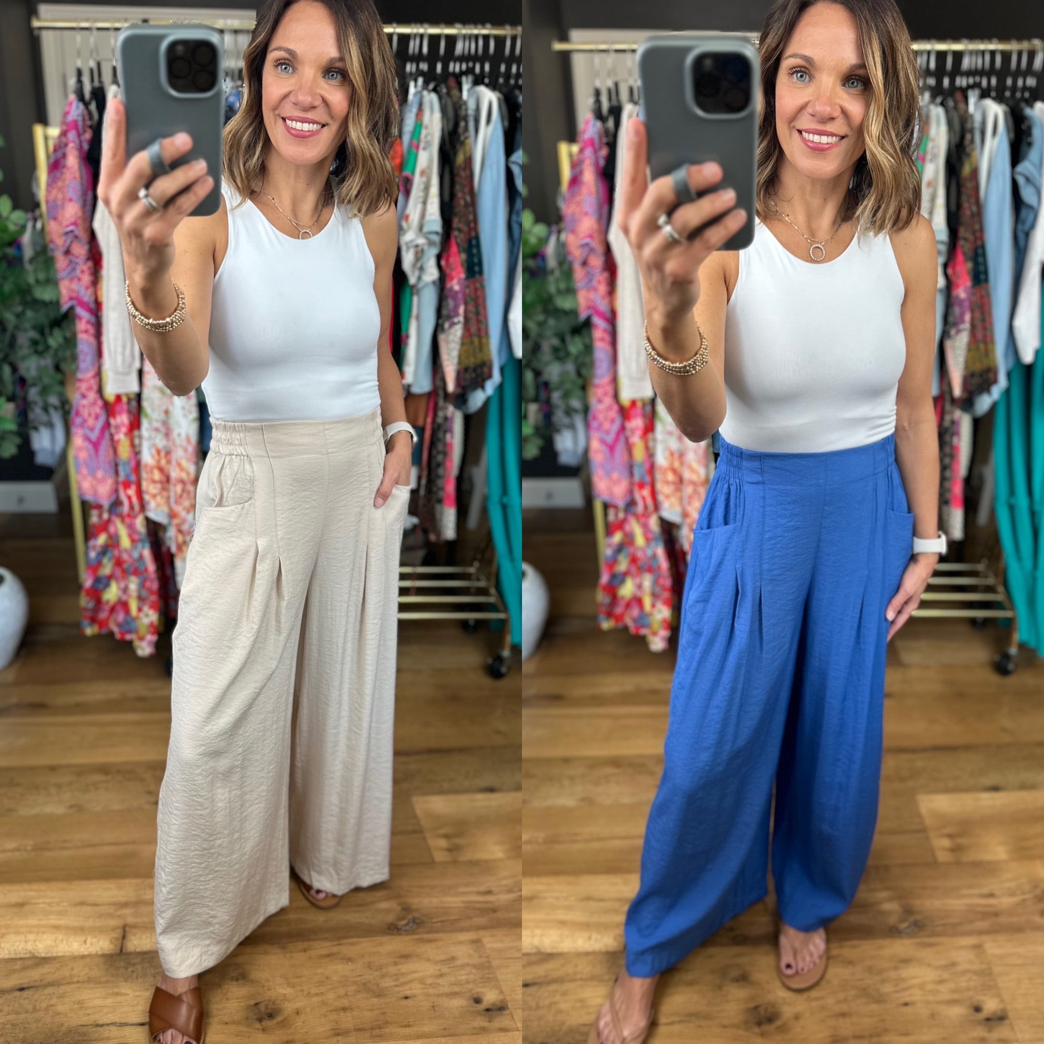 Kind Of Day Cropped Wide-Leg Pocket Pant-Pants-Umgee-Anna Kaytes Boutique, Women's Fashion Boutique in Grinnell, Iowa