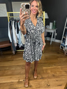 Need To Know Patterned Dress - Black/Ivory-Easel-Anna Kaytes Boutique, Women's Fashion Boutique in Grinnell, Iowa