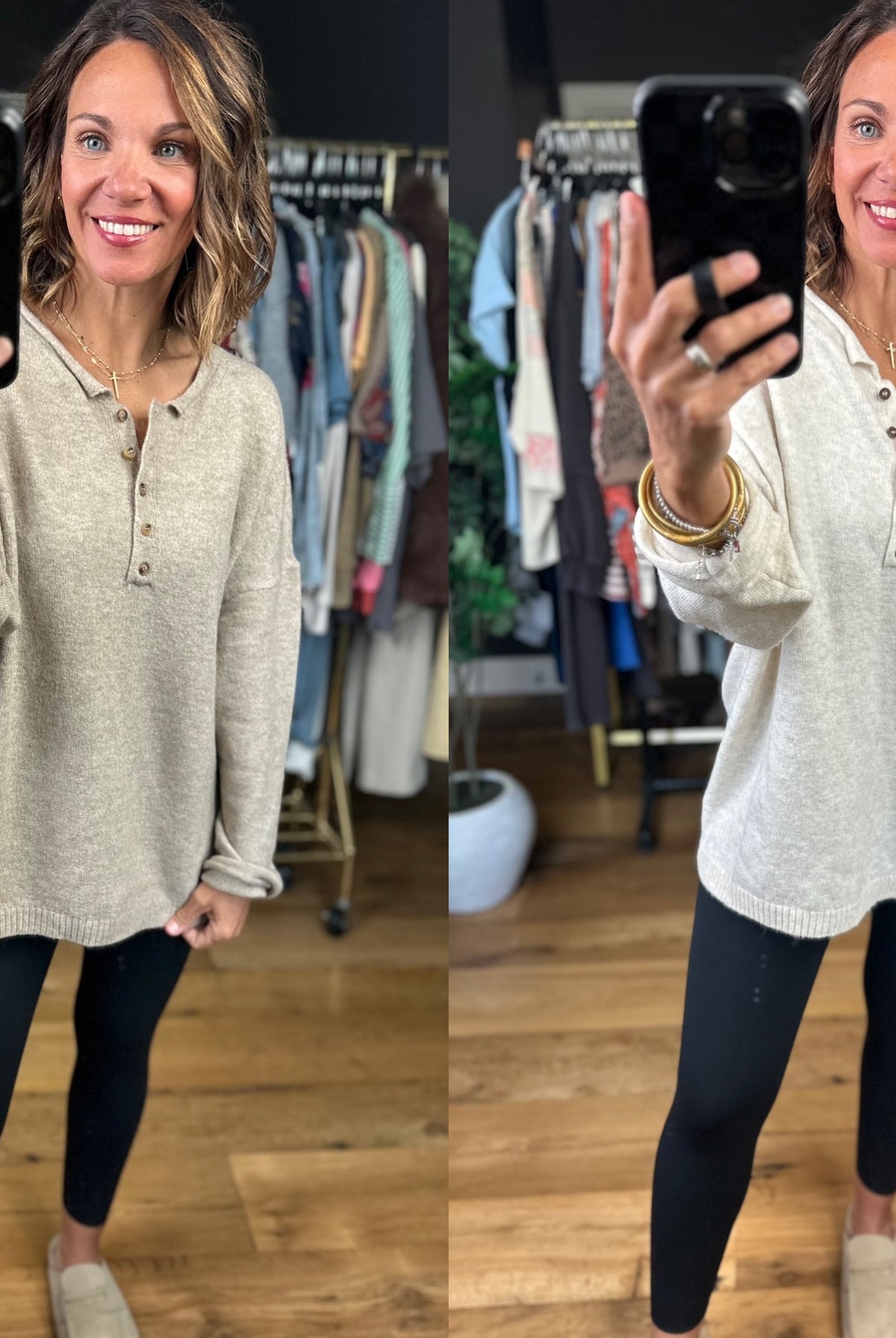 Daily Doing Henley Lightweight Knit-Long Sleeves-JOA-Anna Kaytes Boutique, Women's Fashion Boutique in Grinnell, Iowa