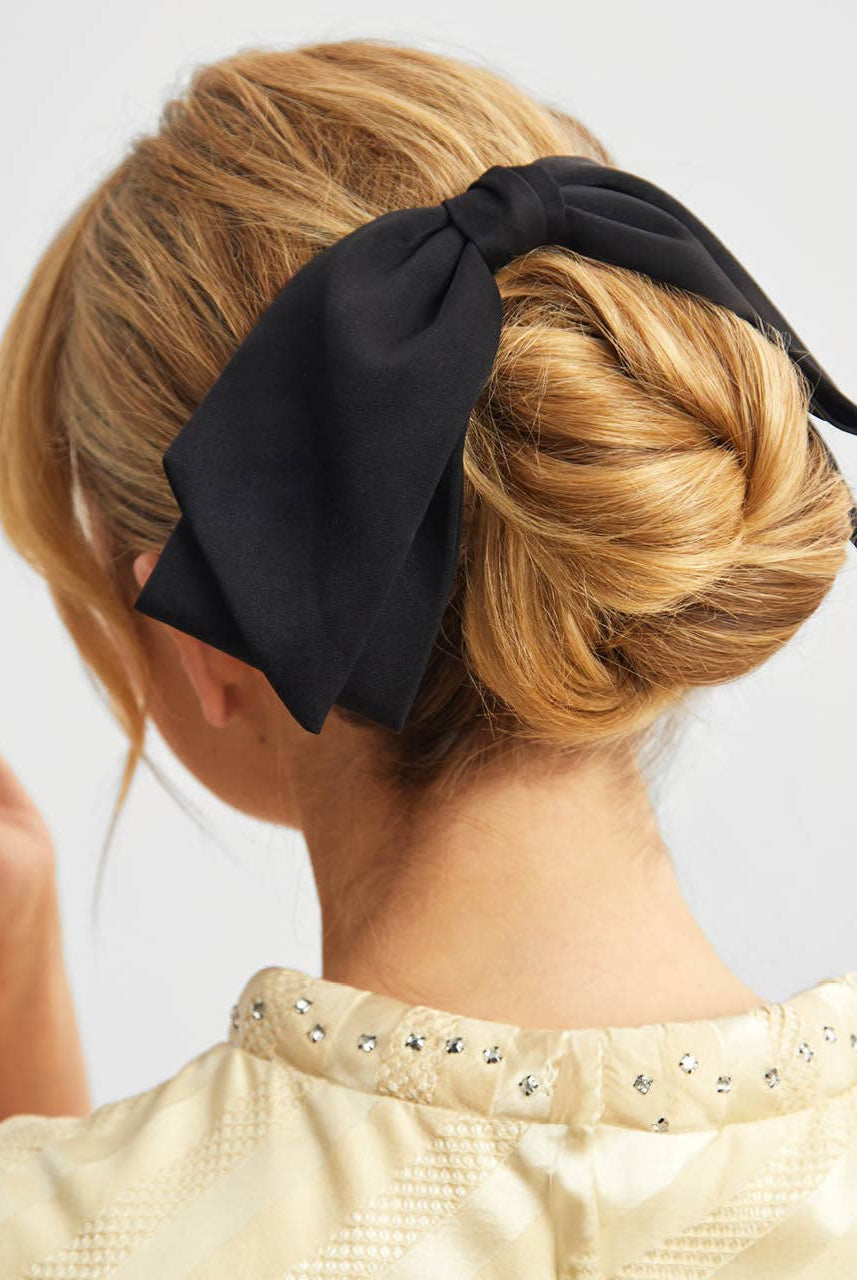 Recycled Fabric Bow Hair Clip 1pc- Black-KITSCH-Anna Kaytes Boutique, Women's Fashion Boutique in Grinnell, Iowa