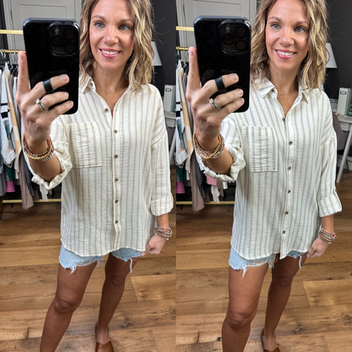 Make It Through Button-Down Top - Multiple Options-Be Cool 19156-Anna Kaytes Boutique, Women's Fashion Boutique in Grinnell, Iowa