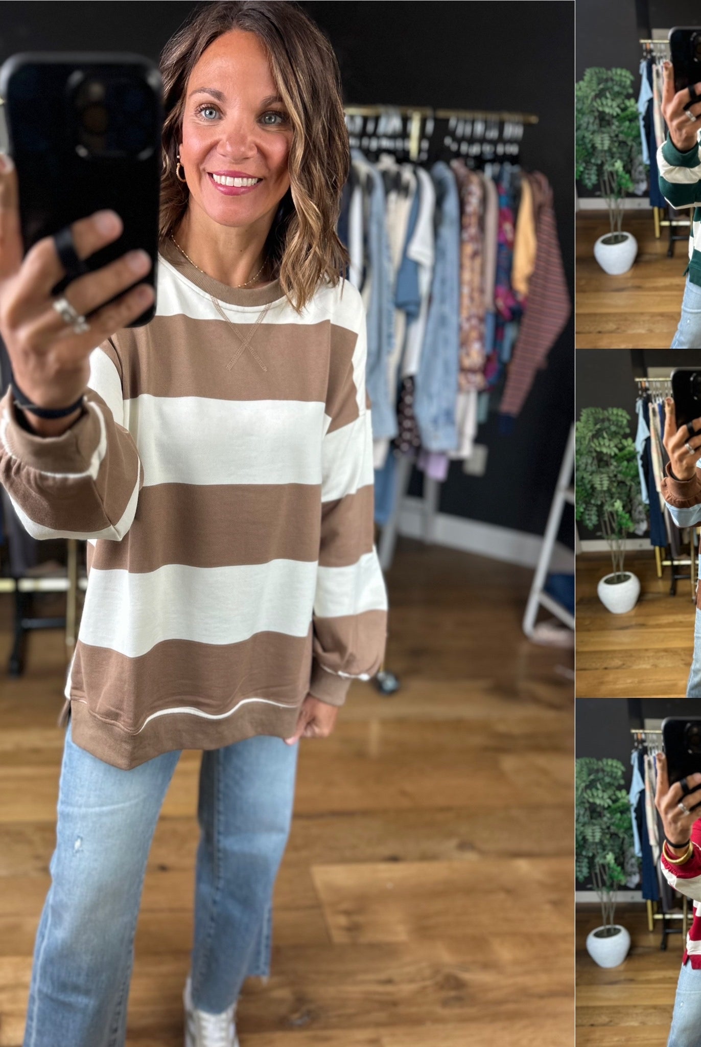 **PRE-ORDER**My Hero Oversized Wide Stripe Crewneck - Multiple colors**ETA 9/17-Sweaters-JOA-Anna Kaytes Boutique, Women's Fashion Boutique in Grinnell, Iowa