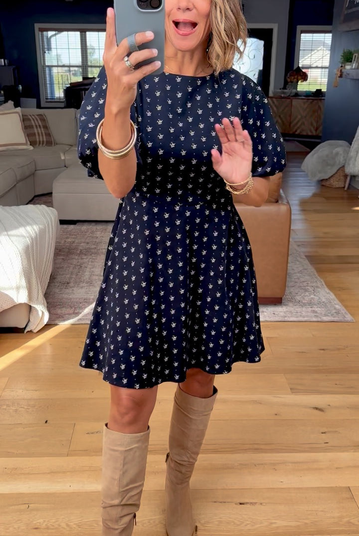 Under The Prairie Sunset Puff Sleeve Dress-Wishlist-Anna Kaytes Boutique, Women's Fashion Boutique in Grinnell, Iowa