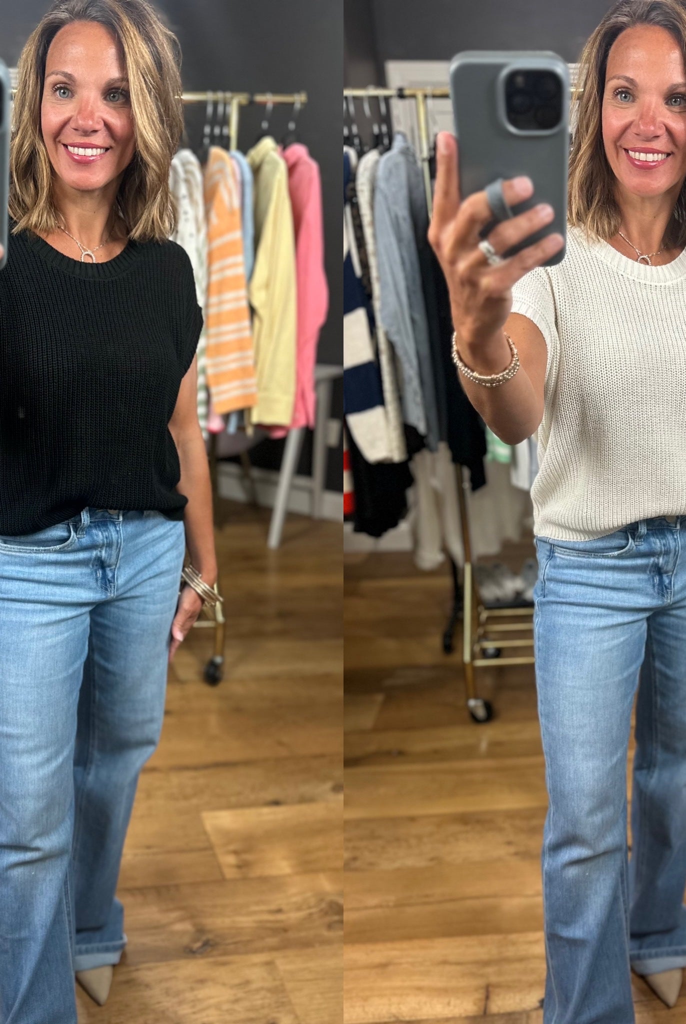 Weekend Reset Knit Top-Short Sleeves-Blu Pepper-Anna Kaytes Boutique, Women's Fashion Boutique in Grinnell, Iowa