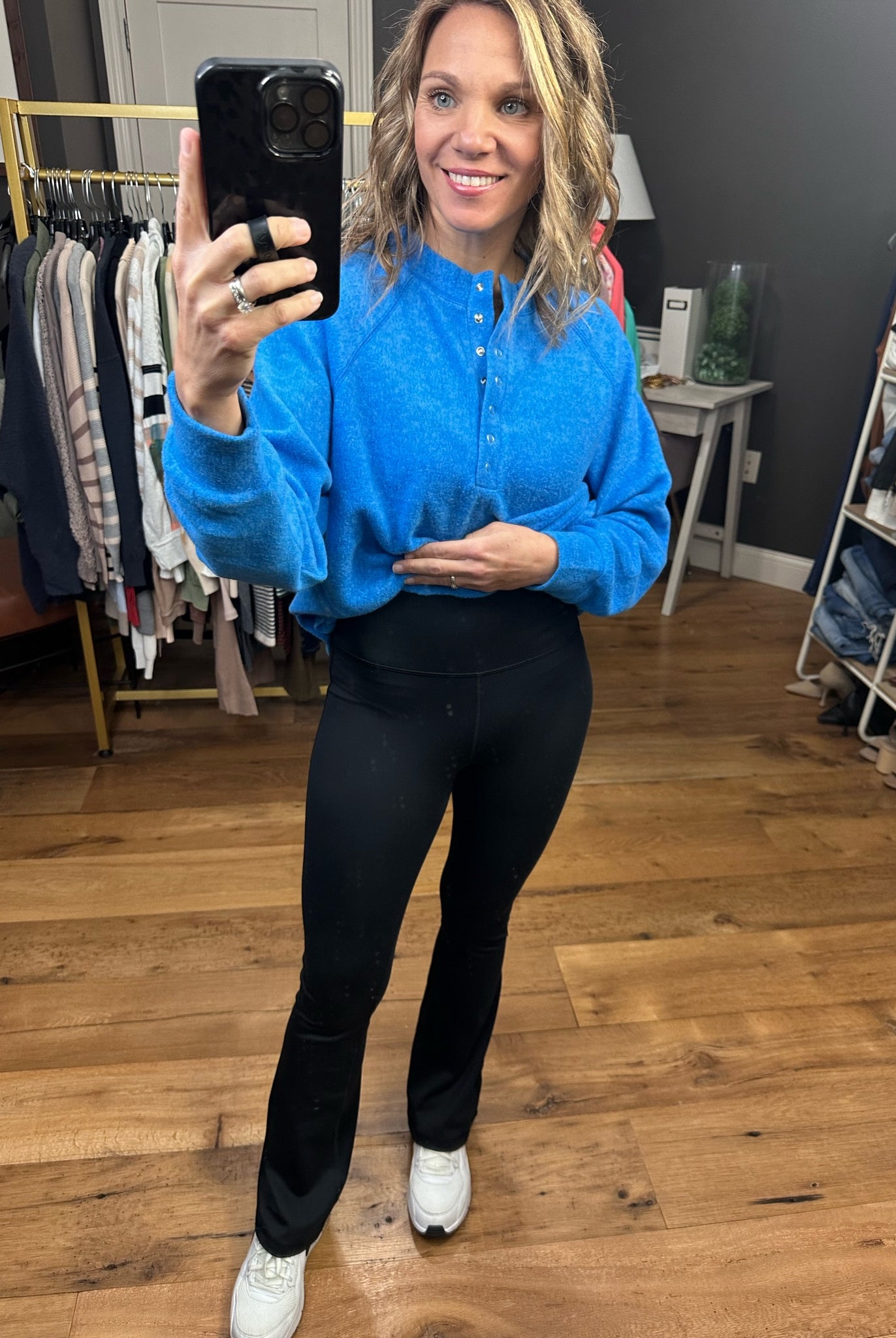 The Elena High-Rise Flare Legging - Black-Leggings-Mono B APH-B0863-Anna Kaytes Boutique, Women's Fashion Boutique in Grinnell, Iowa